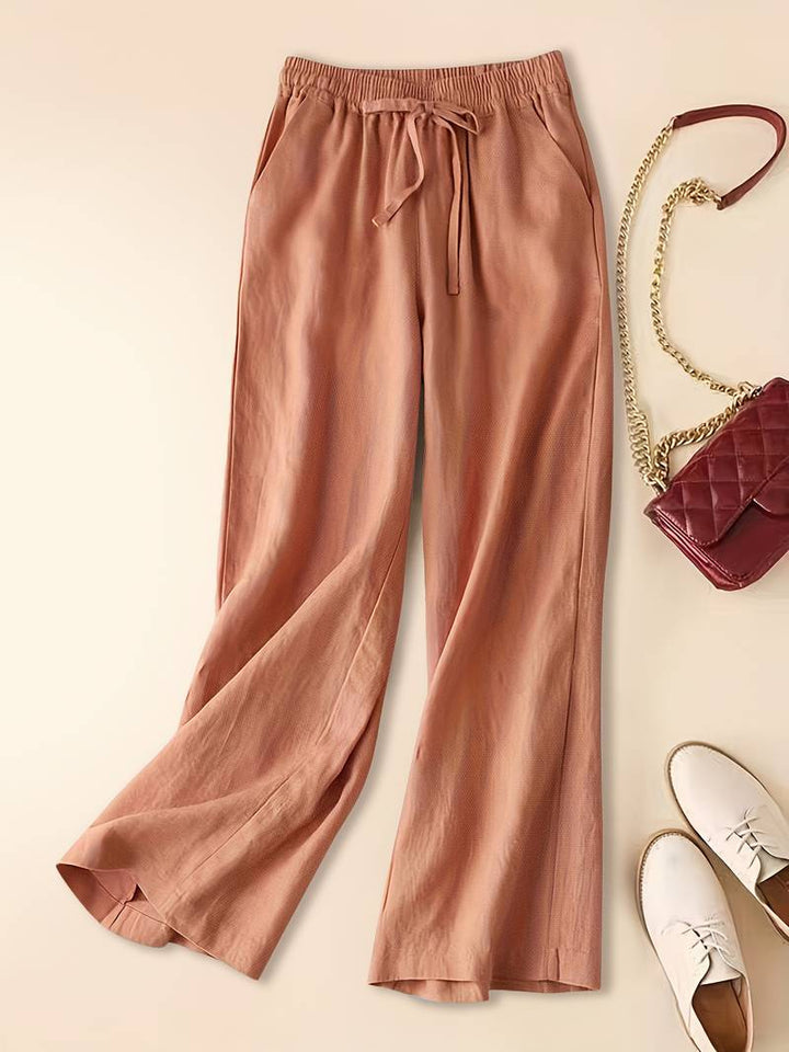 Chloe ™ | Relaxed Brown Trousers with Drawstring