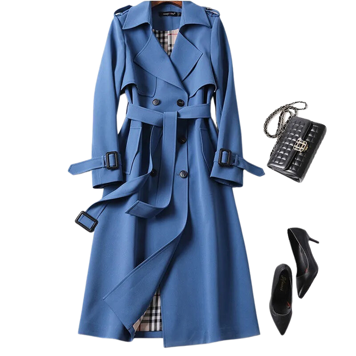 Christai | Women's Long Trench Coat | Buttoned Down Jacket