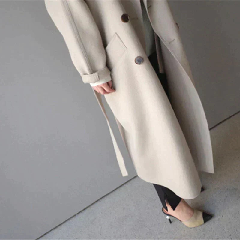 Sarah ™ | Elegant Wool-Blend Long Coat