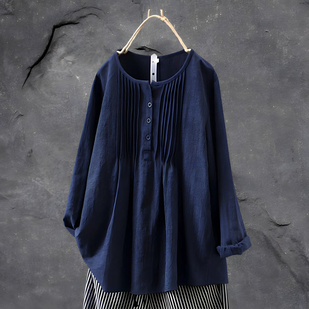 Katinka™ | Stylish Pleated Button-Down Tunic