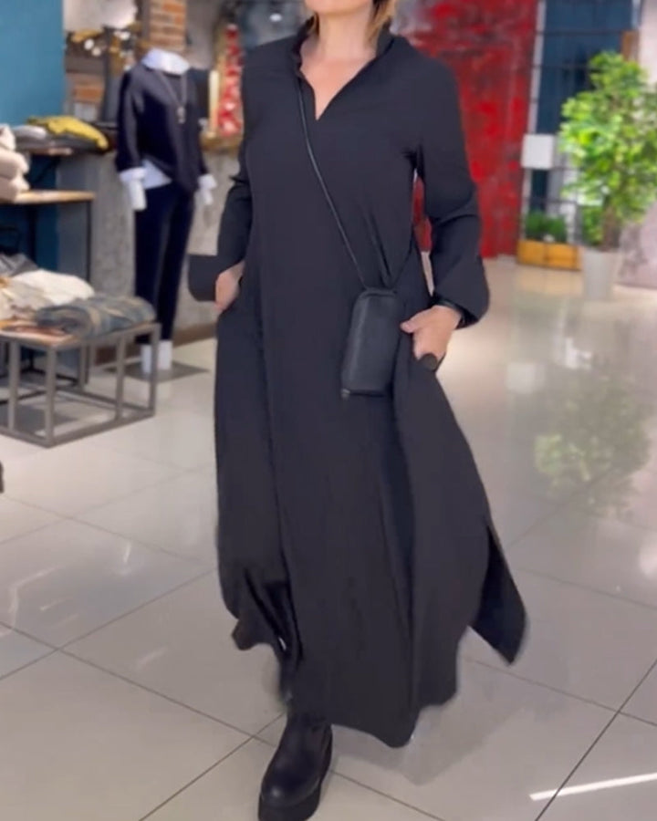 Lily™ | Stylish Long Shirt Dress with Side Slits