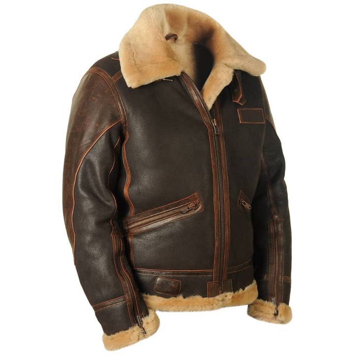 Adrian™ | Vintage Fur-Lined Aviator Jacket