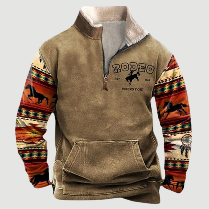 Kjeld ™ | Cozy Moose Print Half-Zip Sweater