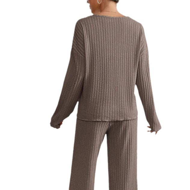 Natalie ™ | V-Neck Ribbed Knit Lounge Set