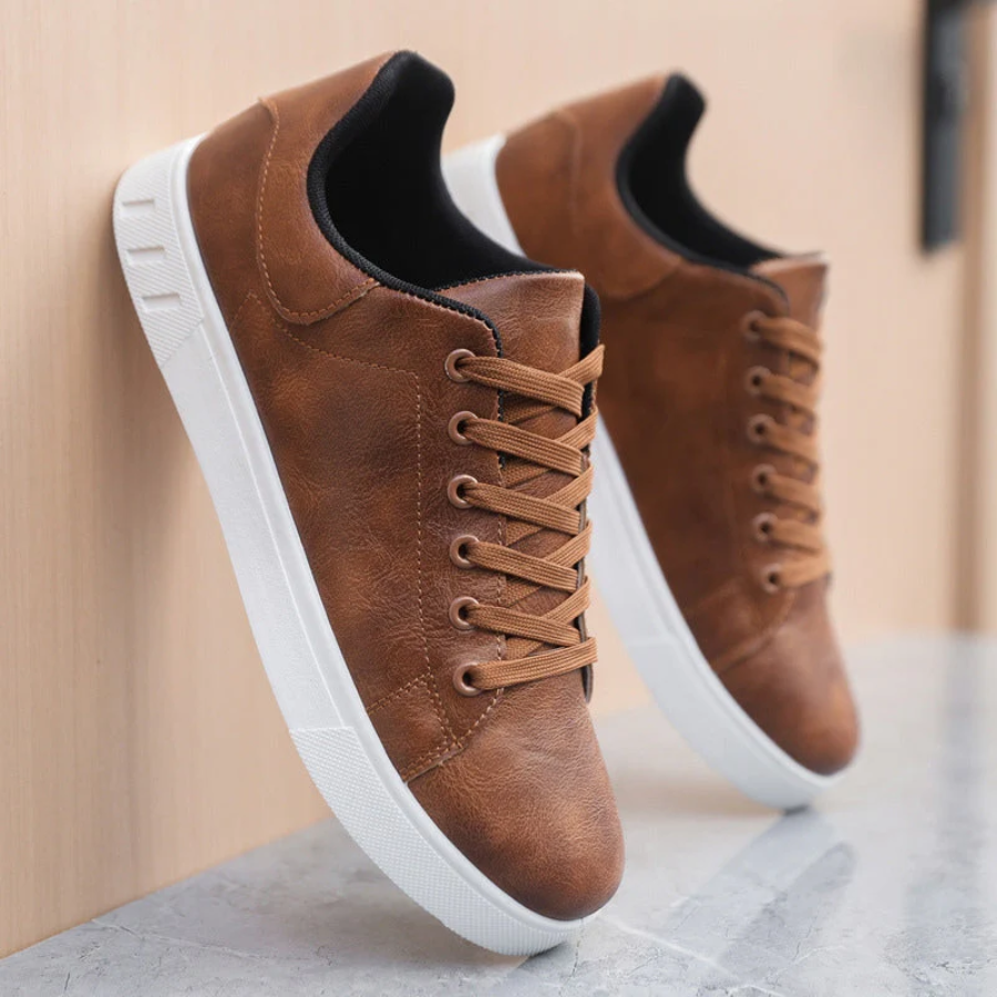 Josef ™ | Stylish Brown Leather Sneakers