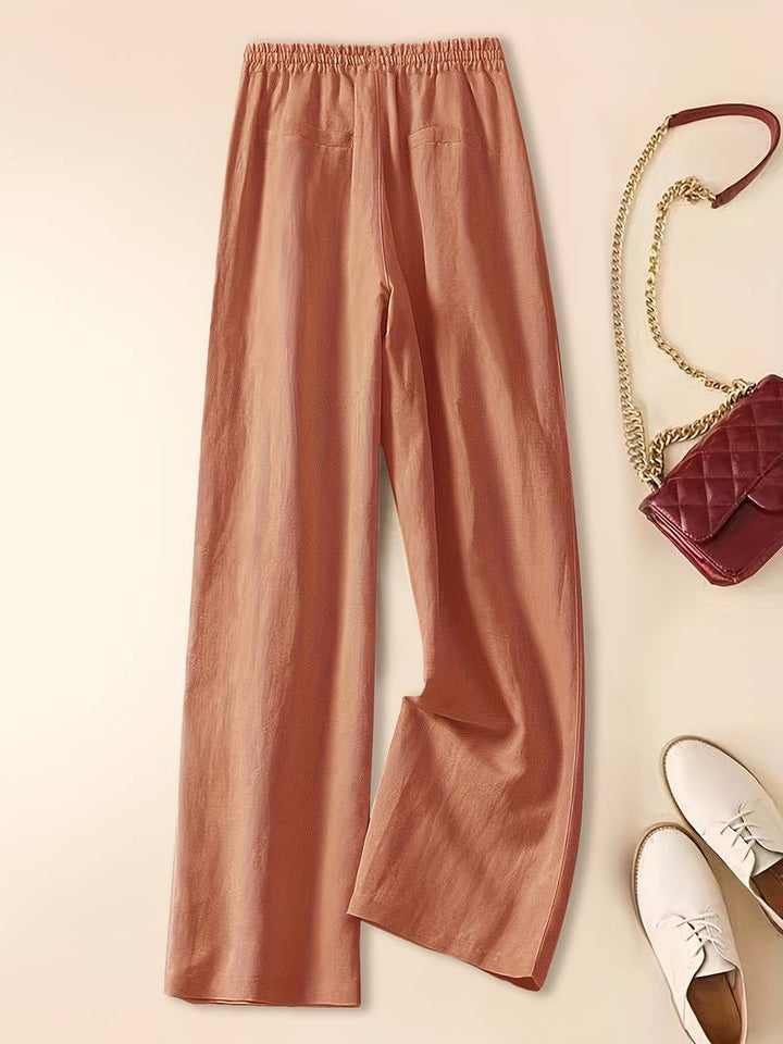 Chloe ™ | Relaxed Brown Trousers with Drawstring