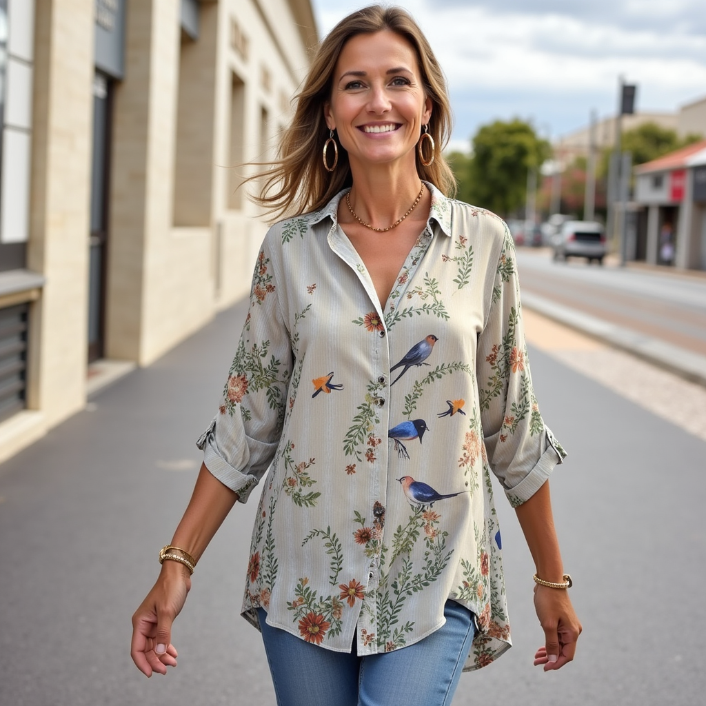 Joanna™ | Vintage Floral Print Blouse