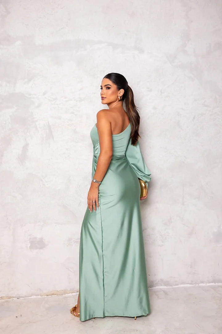 Zoe ™ | Teal Satin Dress