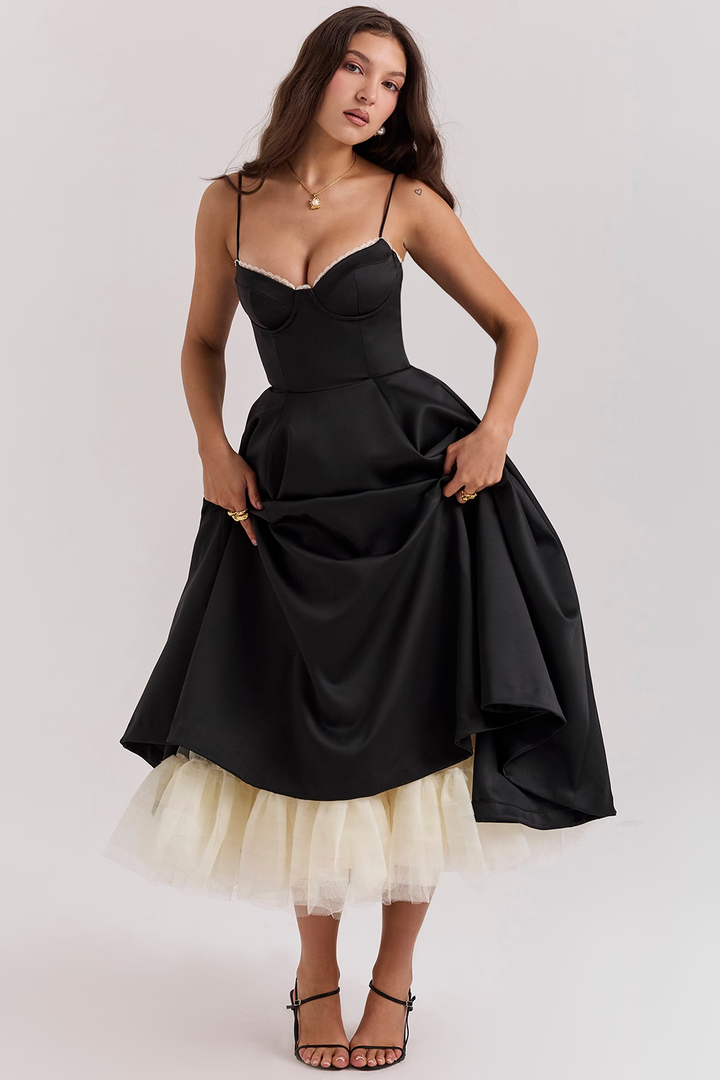 Lisa™ | Elegant Bustier Midi Dress