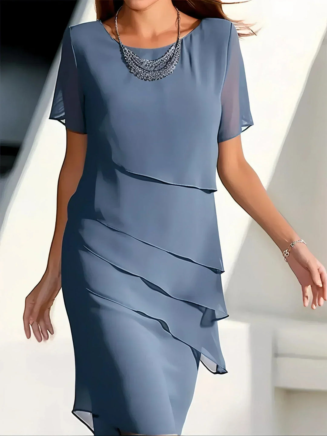 Mona ™ | Graceful Layered Dress with Sheer Effortless Elegance