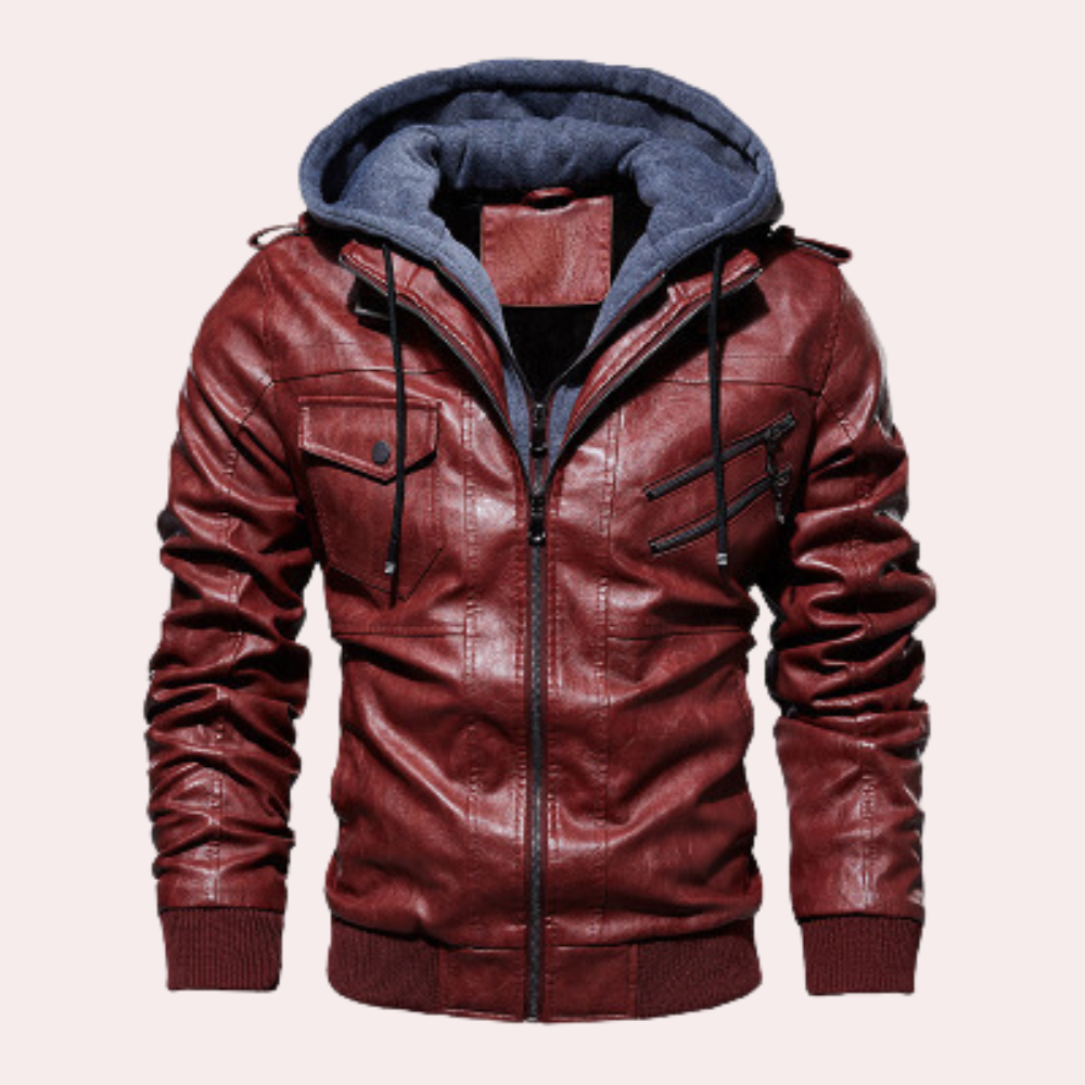 Morten ™ | Vintage Leather Hoodie Jacket