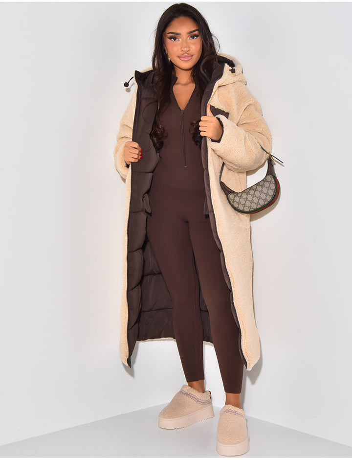 Scarlett ™ | Long Puffer Coat with Fleece Lining and Hood