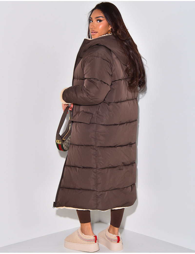 Scarlett ™ | Long Puffer Coat with Fleece Lining and Hood