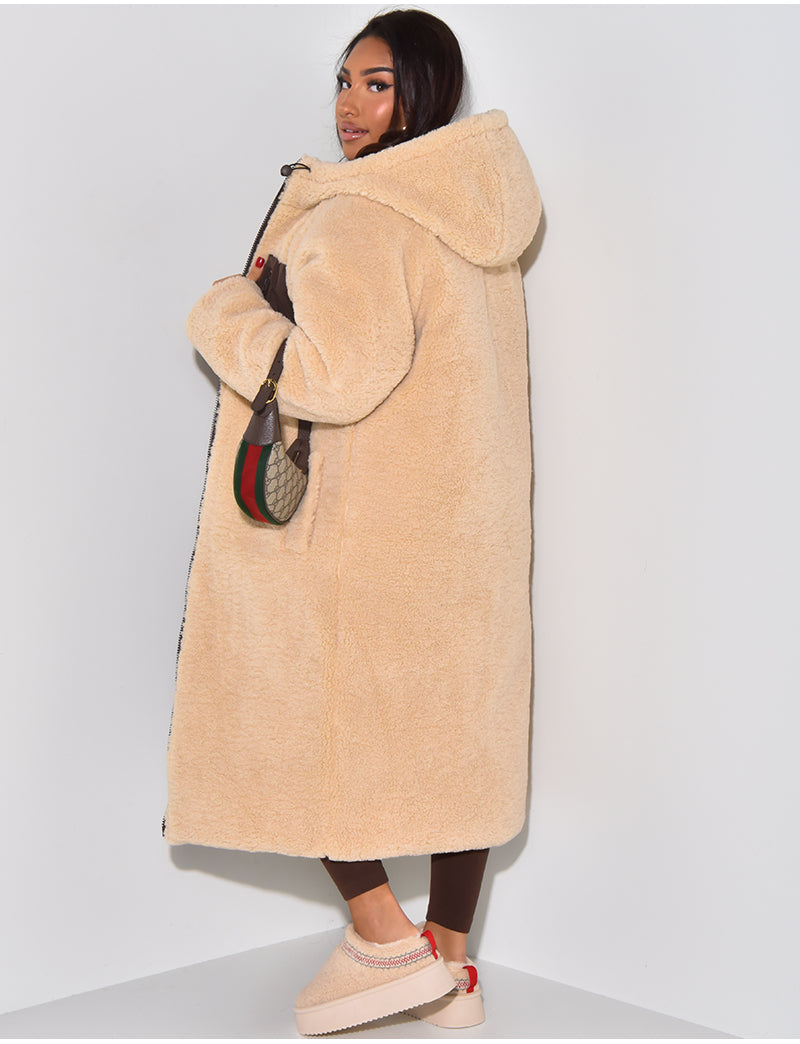 Scarlett ™ | Long Puffer Coat with Fleece Lining and Hood