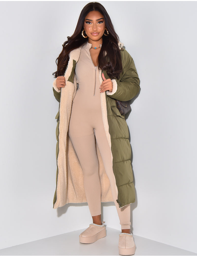 Scarlett ™ | Long Puffer Coat with Fleece Lining and Hood