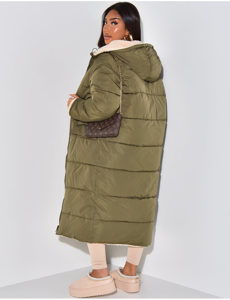 Scarlett ™ | Long Puffer Coat with Fleece Lining and Hood