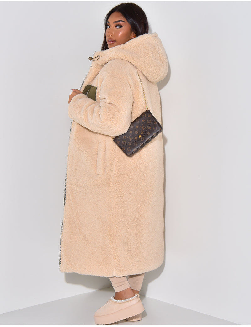 Scarlett ™ | Long Puffer Coat with Fleece Lining and Hood