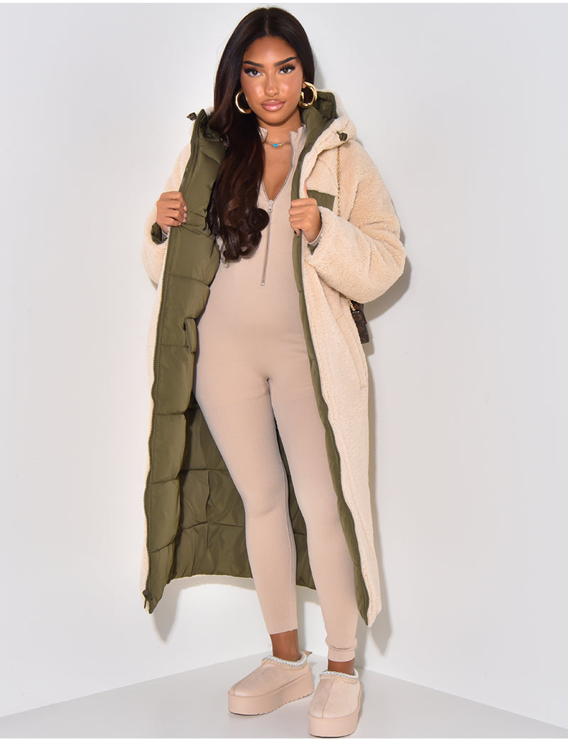 Scarlett ™ | Long Puffer Coat with Fleece Lining and Hood