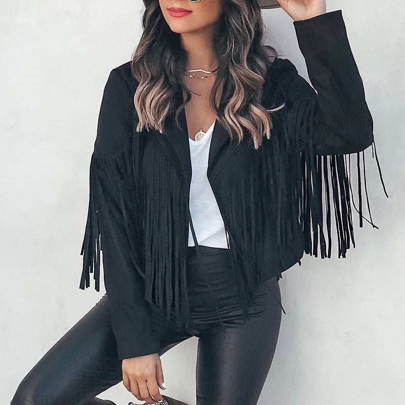 KATHERINA | Fashion Suede Fringed Jacket