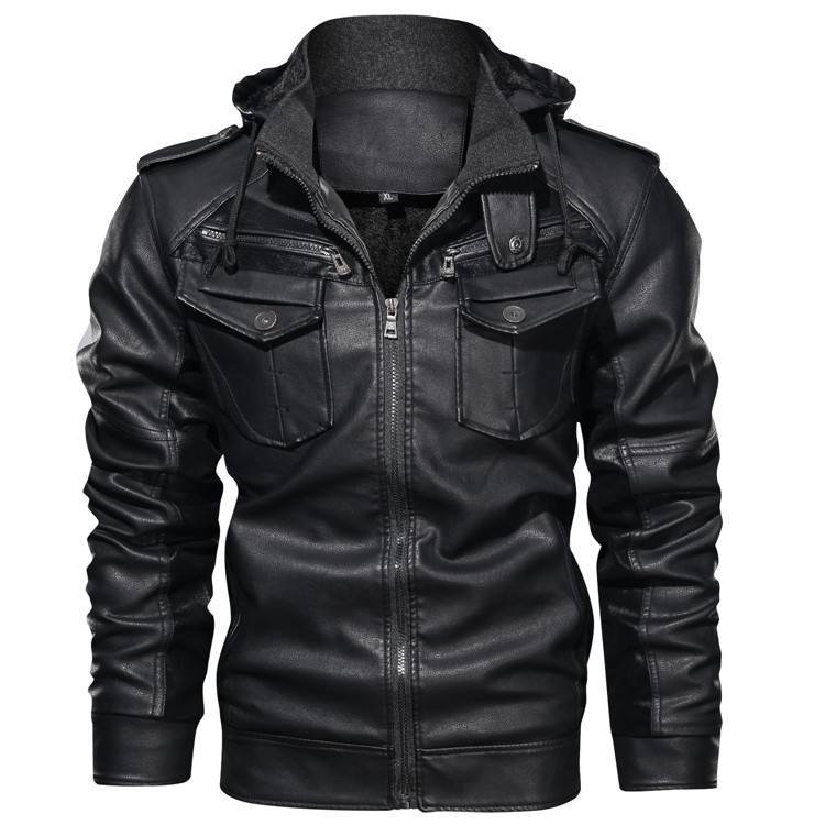 Louie ™ | Stylish Leather Hoodie Jacket