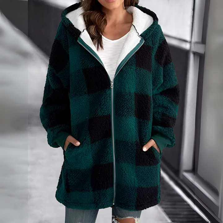 Miranda ™ | Stylish Plaid Zip-Up Jacket