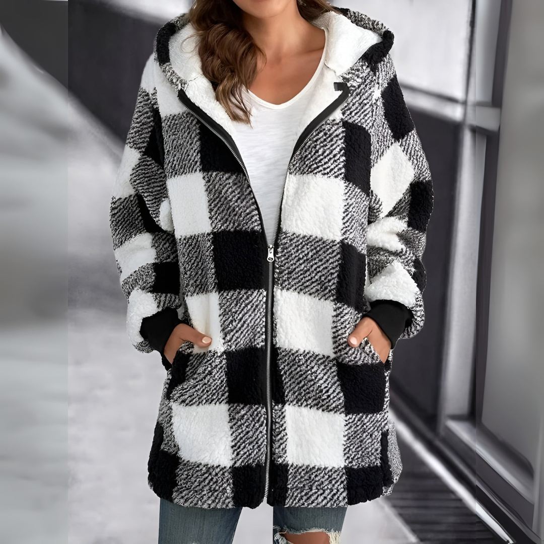 Miranda ™ | Stylish Plaid Zip-Up Jacket