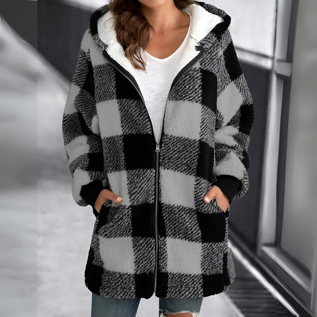 Miranda ™ | Stylish Plaid Zip-Up Jacket