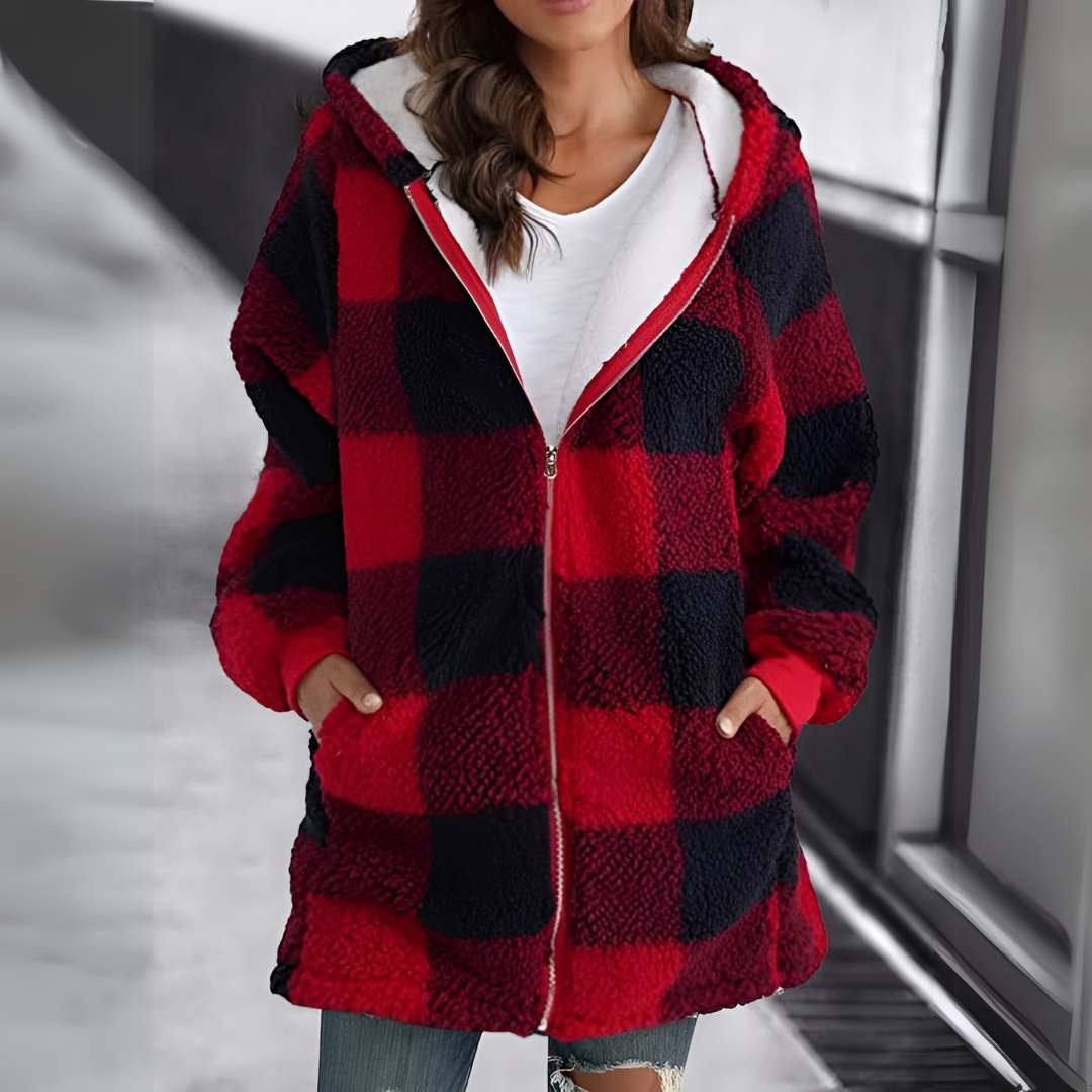 Miranda ™ | Stylish Plaid Zip-Up Jacket