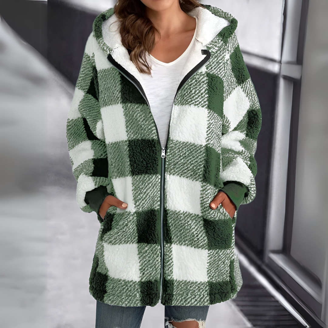 Miranda ™ | Stylish Plaid Zip-Up Jacket