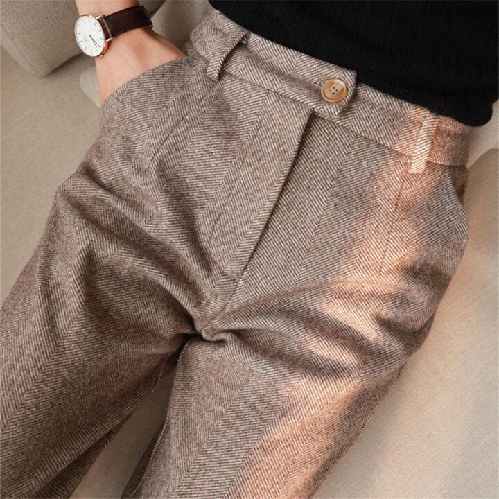 Dennis ™ | Tailored Herringbone Pleated Trousers