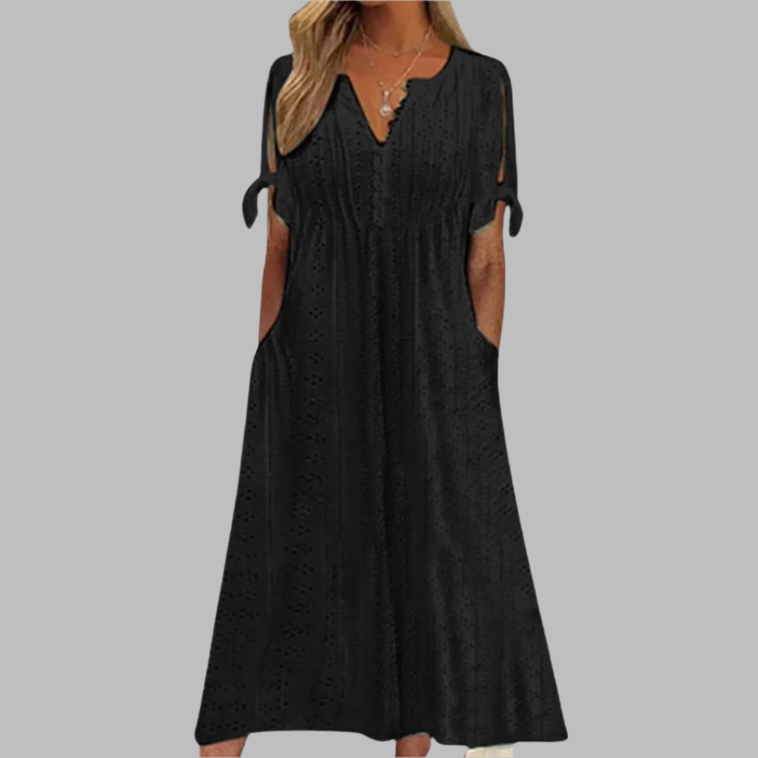 Veronika™ | Stylish Tie-Sleeve Casual Dress