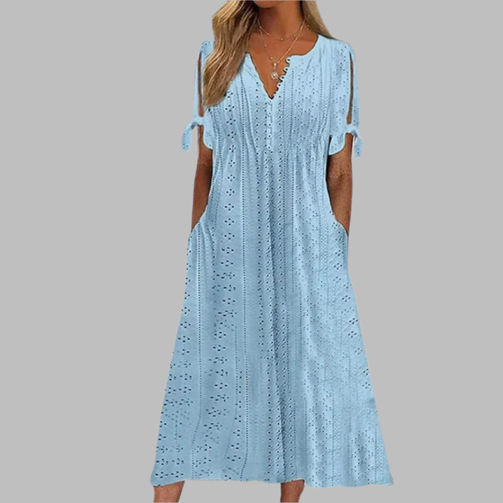 Veronika™ | Stylish Tie-Sleeve Casual Dress