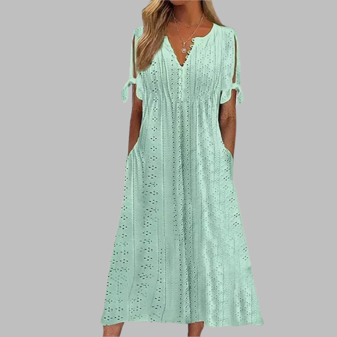 Veronika™ | Stylish Tie-Sleeve Casual Dress