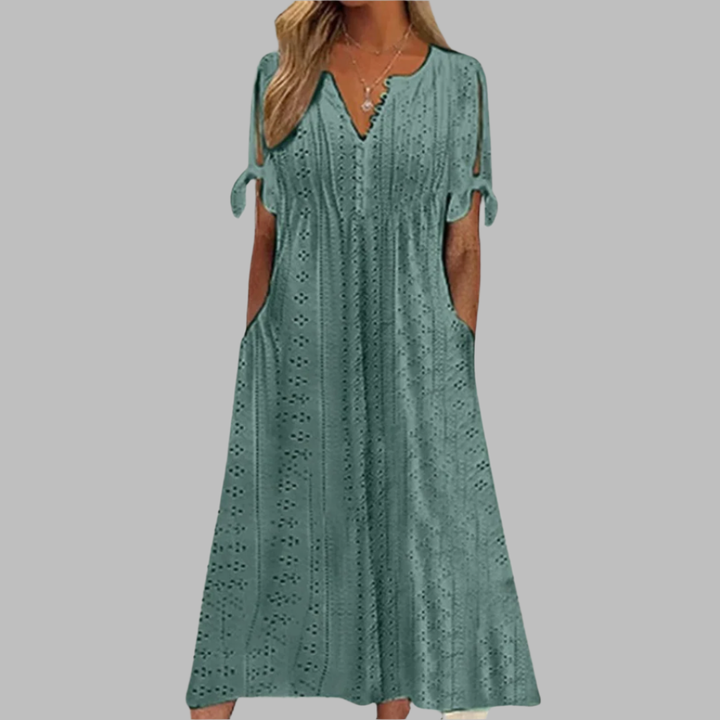 Veronika™ | Stylish Tie-Sleeve Casual Dress