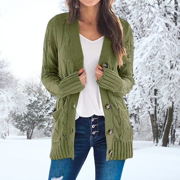 Olive ™ | Stylish Button-Up Knit Cardigan