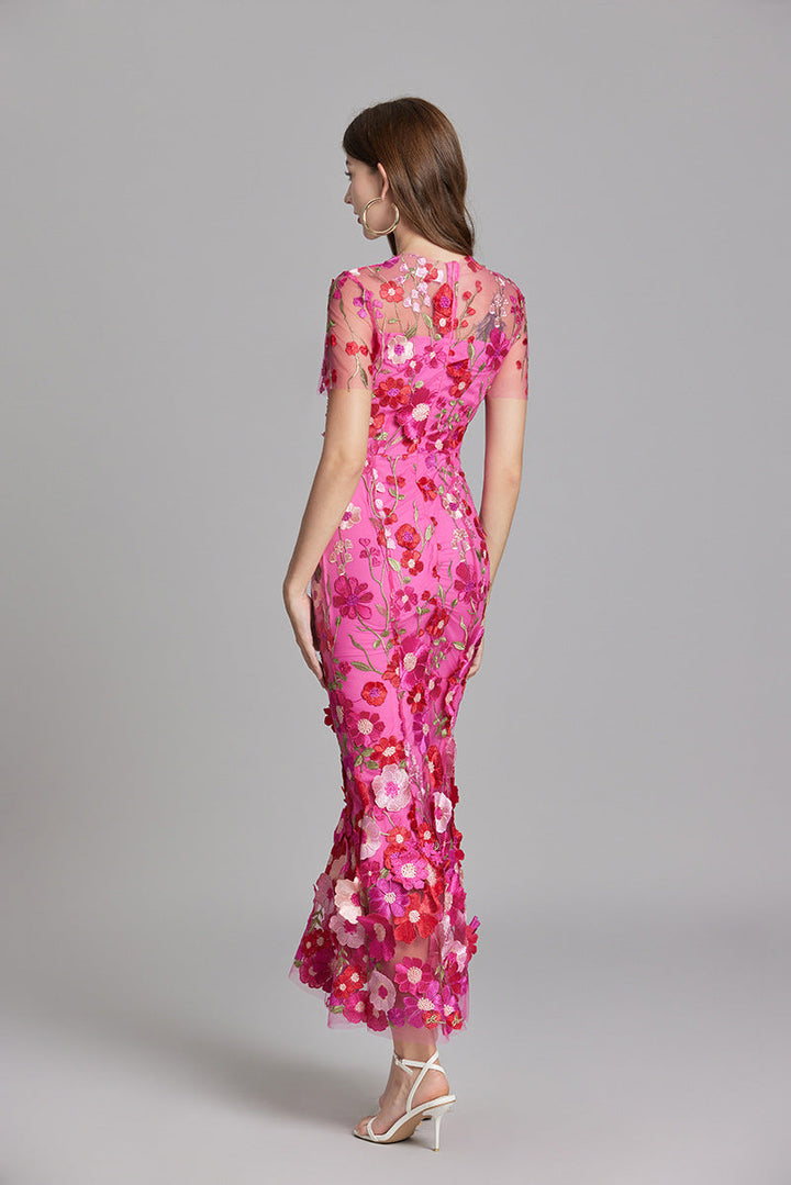 Andrea ™ | Sheer Embroidered Maxi Dress