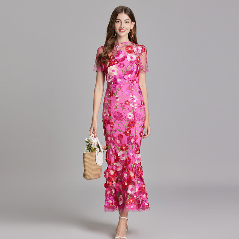 Andrea ™ | Sheer Embroidered Maxi Dress