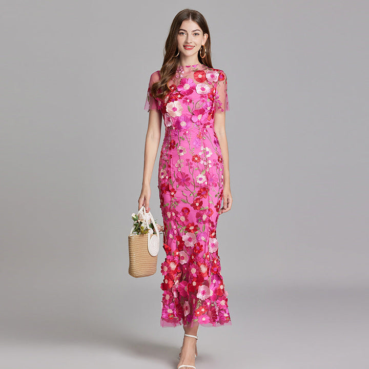 Andrea ™ | Sheer Embroidered Maxi Dress