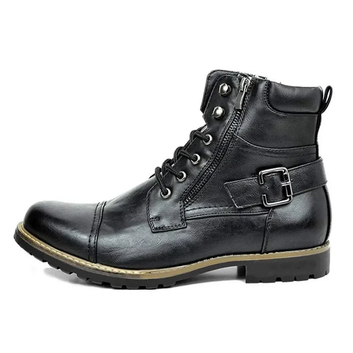 Isak ™ | Stylish Buckle and Zip Leather Boots