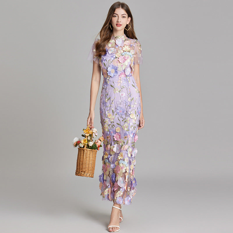 Andrea ™ | Sheer Embroidered Maxi Dress