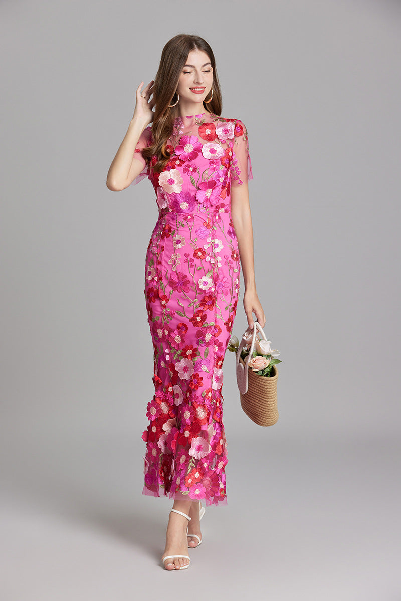 Andrea ™ | Sheer Embroidered Maxi Dress