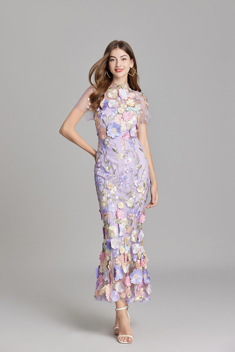 Andrea ™ | Sheer Embroidered Maxi Dress