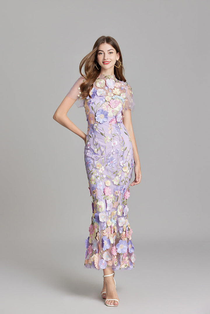 Andrea ™ | Sheer Embroidered Maxi Dress