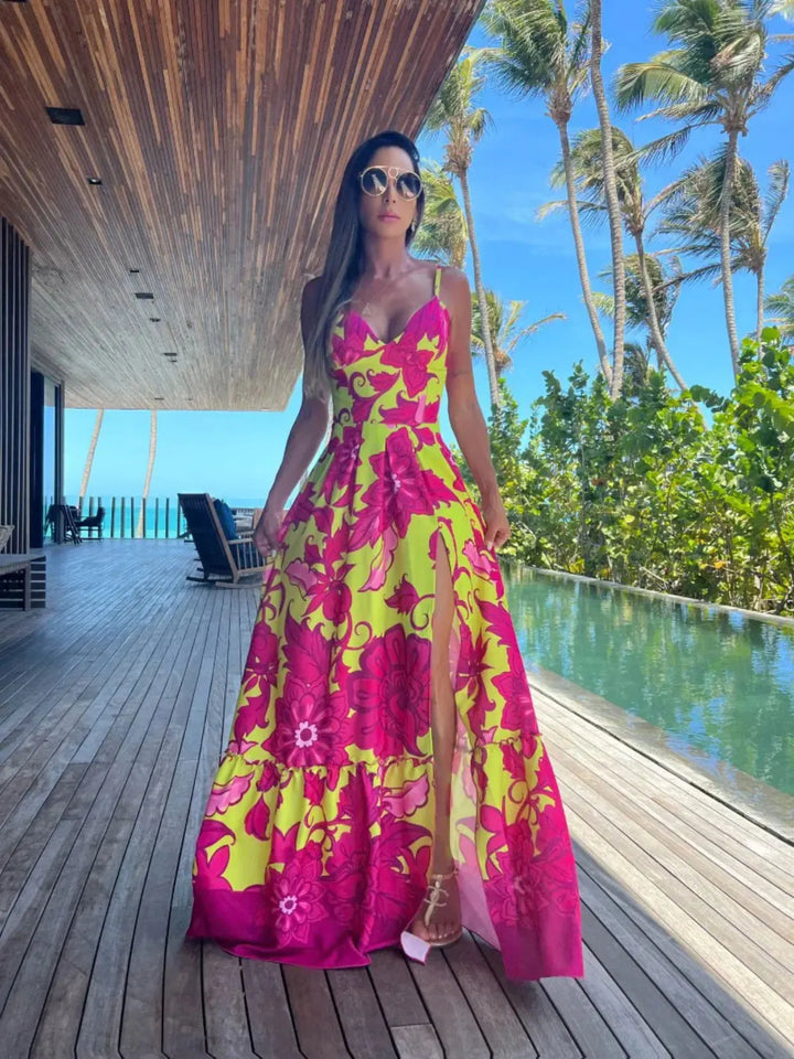 Lisa ™ | Stylish Floral Maxi Dress with Slit