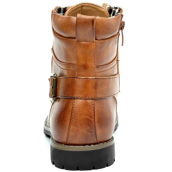 Isak ™ | Stylish Buckle and Zip Leather Boots