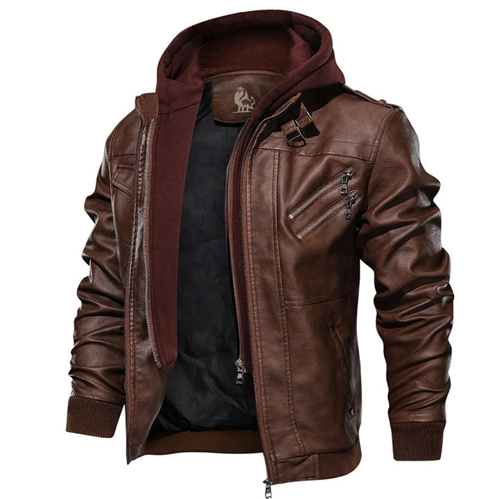 Mikkel ™ | Leather Hoodie Jacket