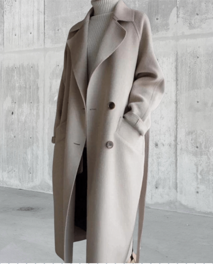 Sarah ™ | Elegant Wool-Blend Long Coat