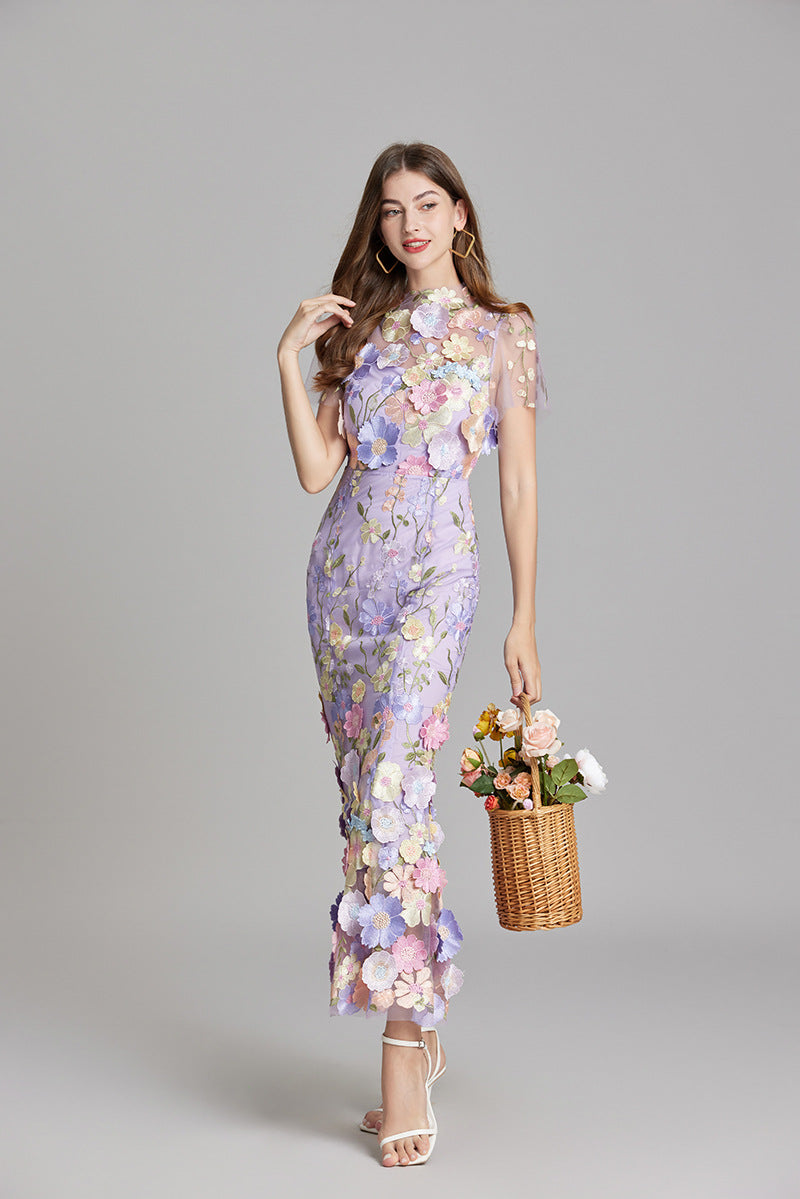 Andrea ™ | Sheer Embroidered Maxi Dress