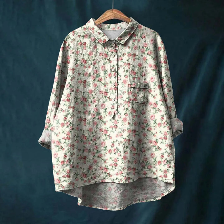 Meja™ | Elegant Long Sleeve Floral Shirt