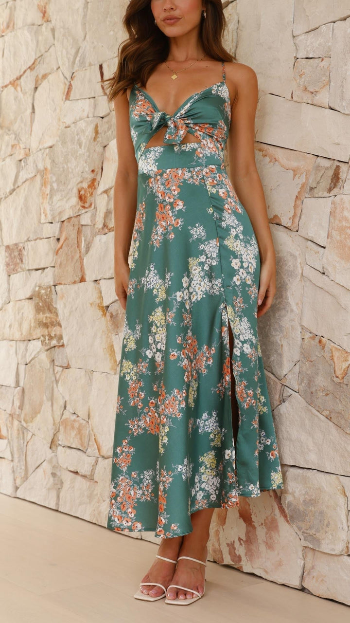 Eleanor ™ | Floral Tie-Front Maxi Dress